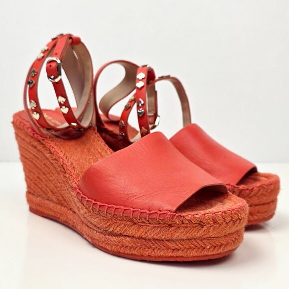 Kate Spade Frenchy Espadrille Wedge Sandals Orange - 8.5 - Picture 4 of 13